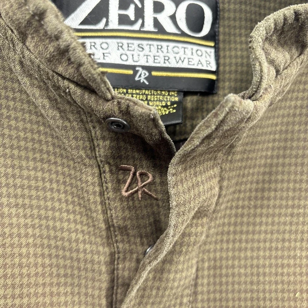 Zero Restriction Vest Mens XL Brown‎ Microsuede Golf Pullover Ryder Cup Valhalla